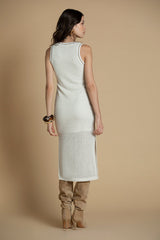 Vestido de malha midi com pormenor floral Sahoco