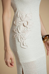 Vestido de malha midi com pormenor floral Sahoco