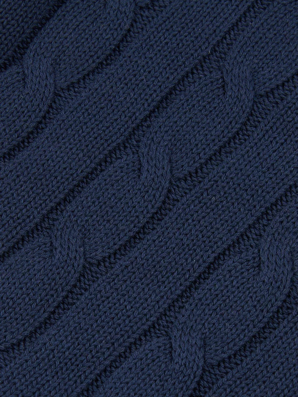 Blue Womens V-Neck Cable Knit Jumper U.S. Polo Assm.