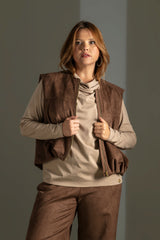 Sleeveless Suede Vest Quattro Venti