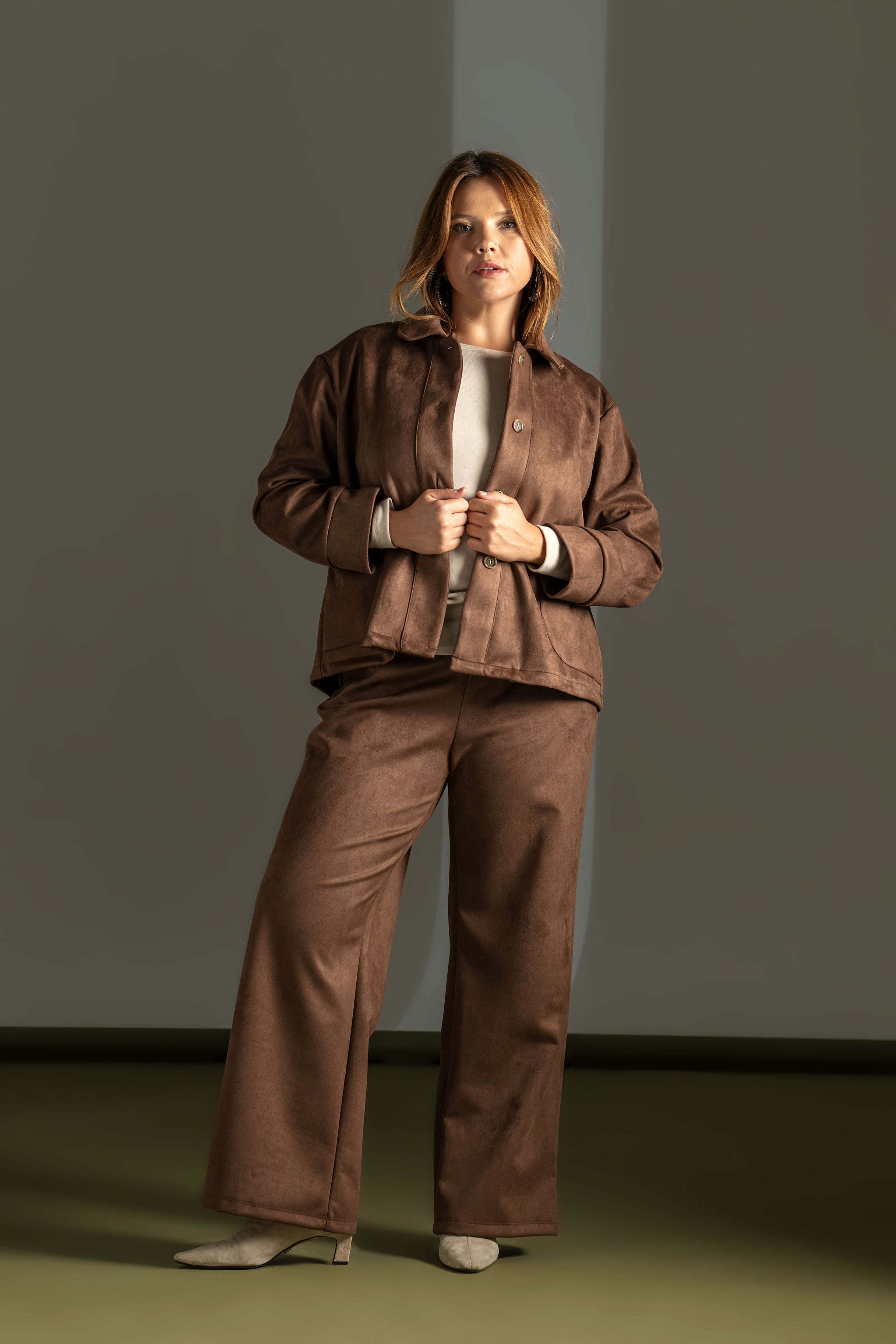 Tailored Cropped Suede Jacket Quattro Venti