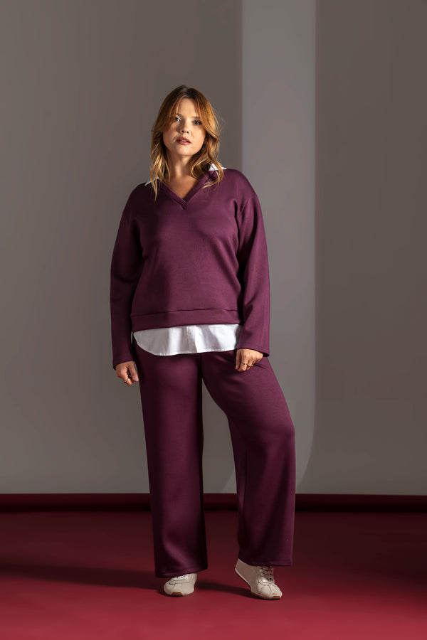 Cosy Rib Wide Leg Knitted Trousers Quattro Venti