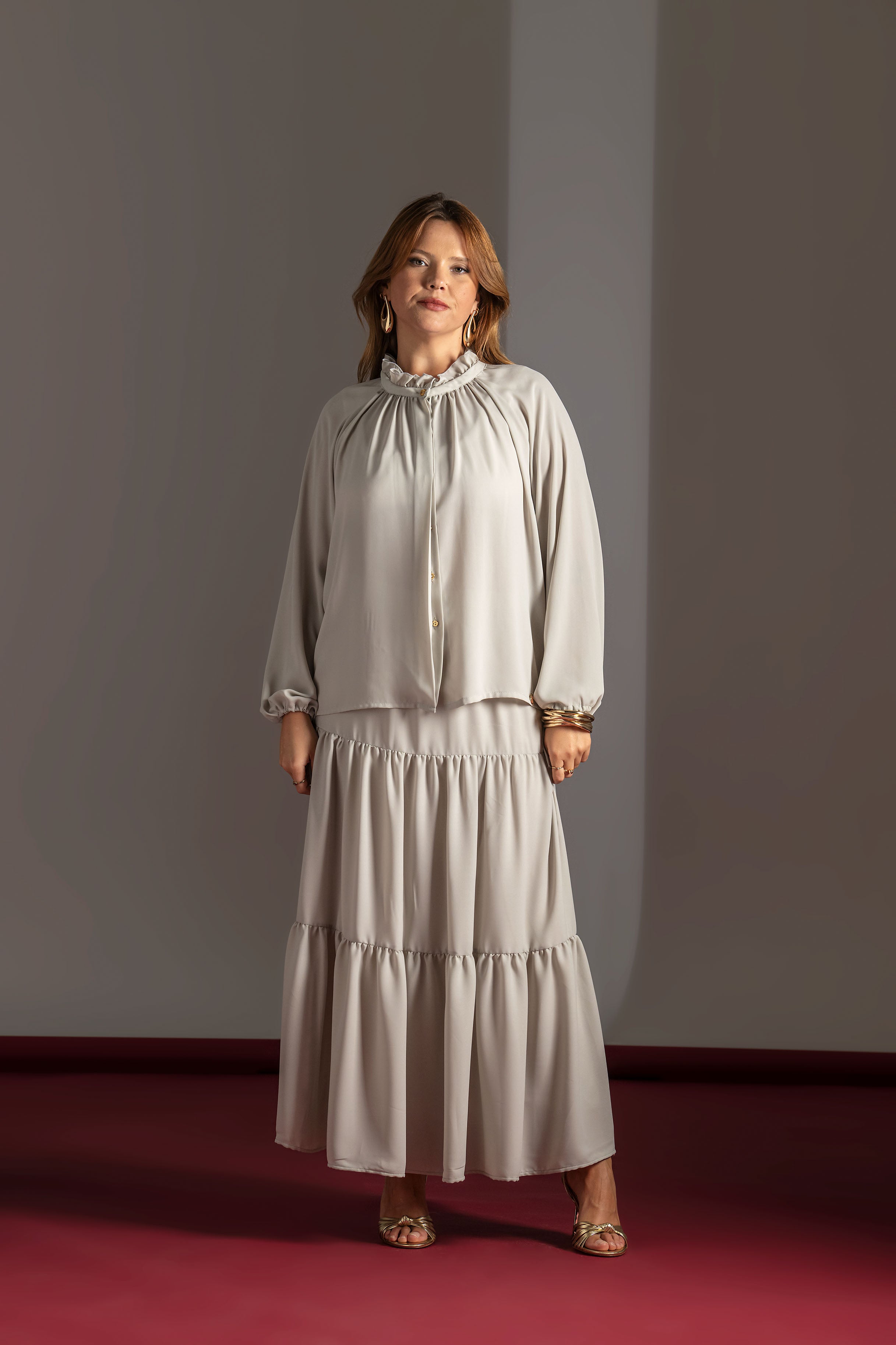 Long Sleeve Blouse with Front Buttons Quattro venti