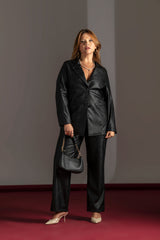 Faux Leather trousers with Button Closure Quattro Venti