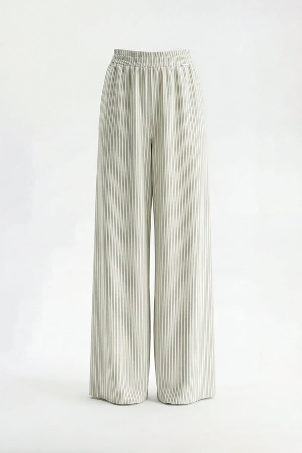 Sage Wide-Leg Striped Trousers Sahoco