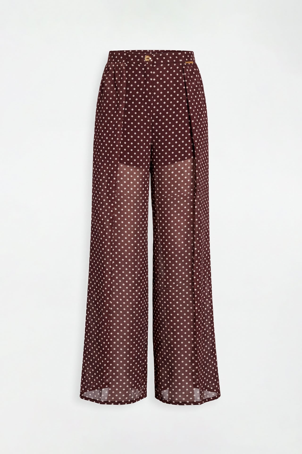High-Waisted Polka Dot Wide-Leg Pants Sahoco
