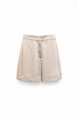 Golden Satin Tailored Shorts Sahoco