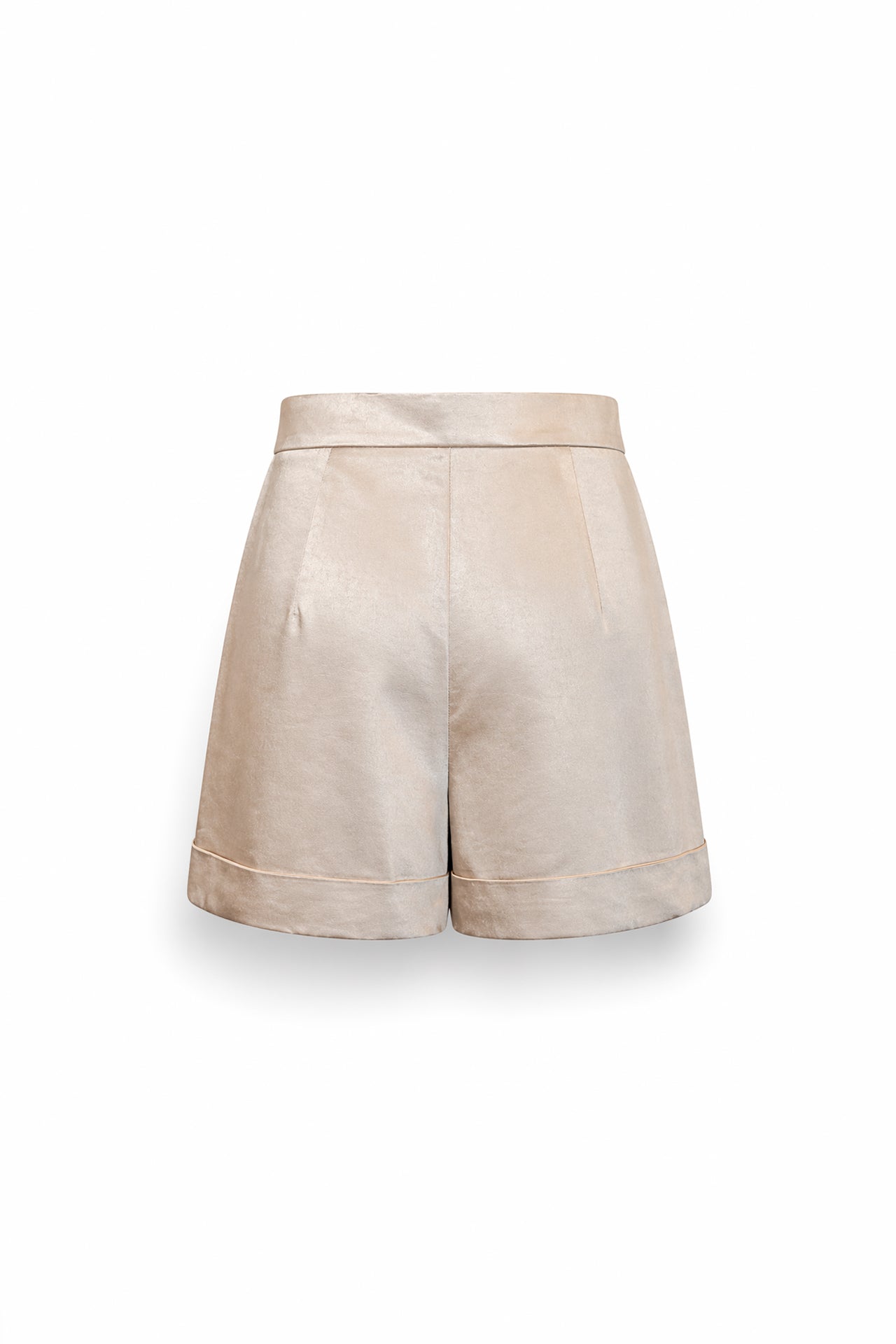 Golden Satin Tailored Shorts Sahoco