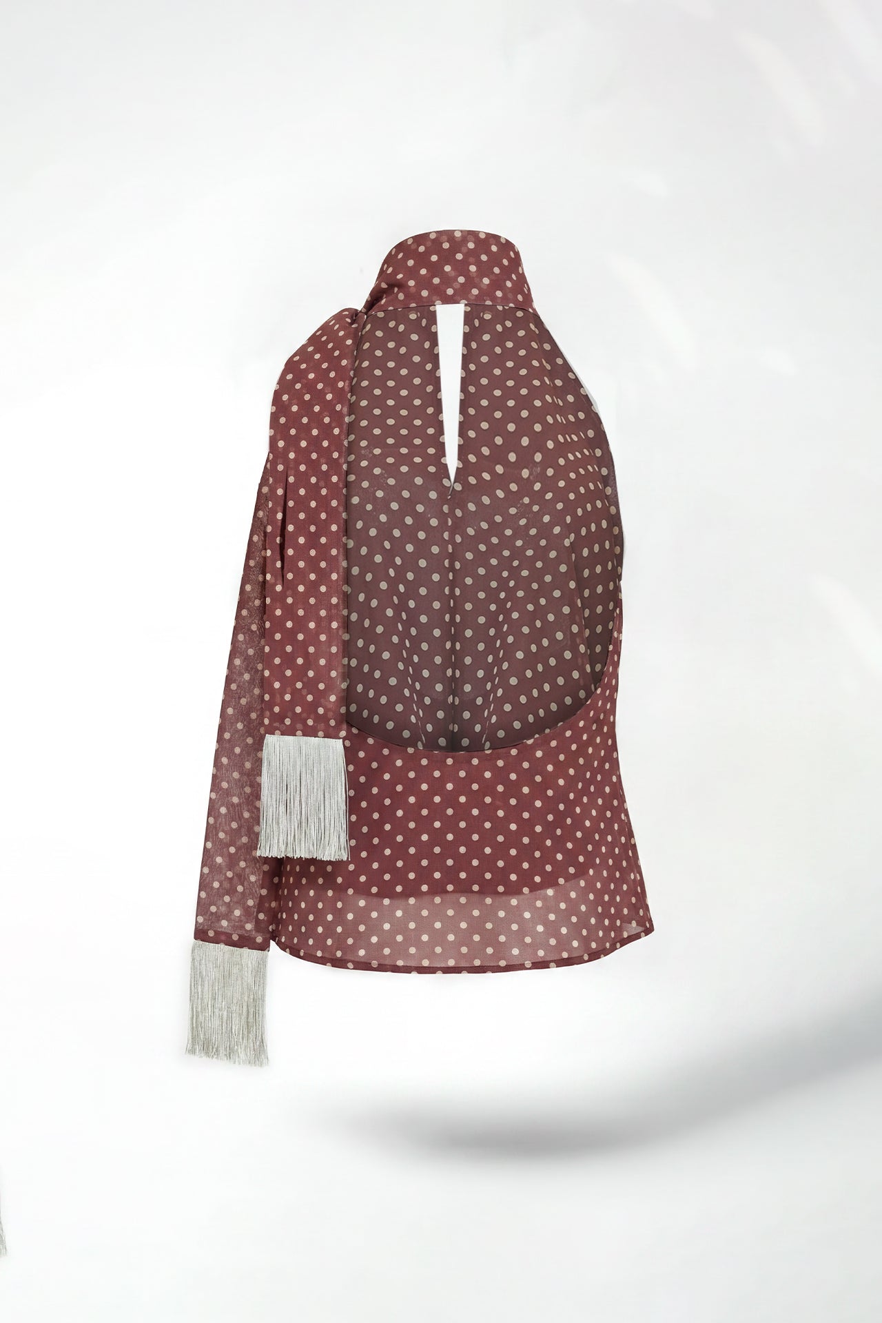 Halter Neck Polka Dot Fluid Blouse Sahoco