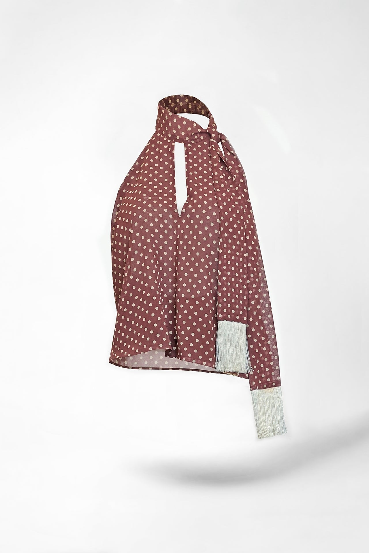 Halter Neck Polka Dot Fluid Blouse Sahoco