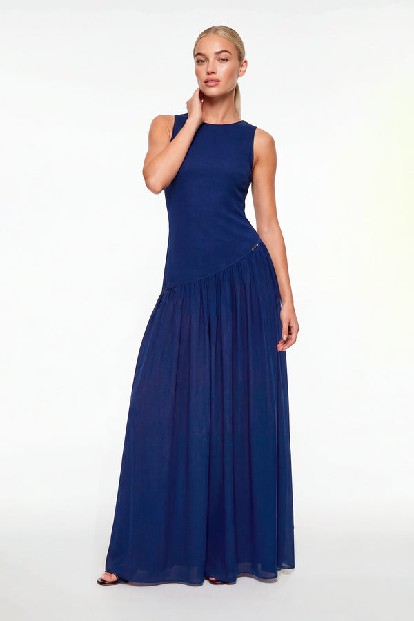 Abyss Asymmetric Maxi Dress Sahoco