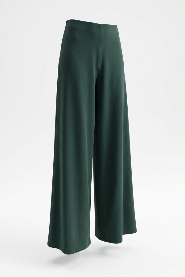 Green Aura Knit Wide-Leg Trousers Sahoco