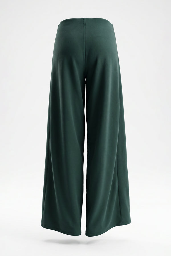 Green Aura Knit Wide-Leg Trousers Sahoco