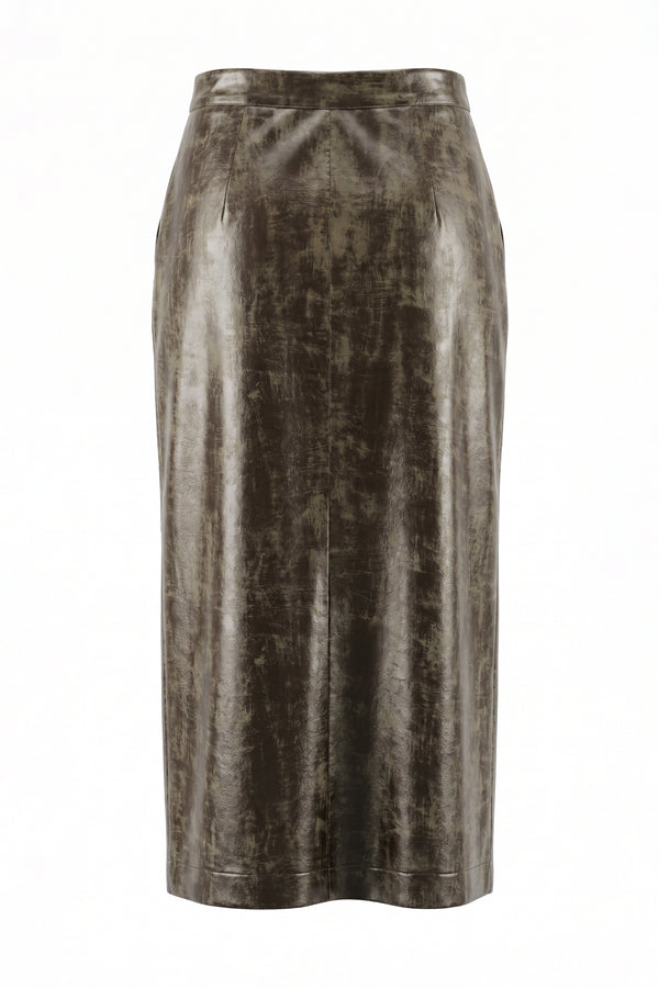 Reeve Faux-Leather Midi Skirt Sahoco