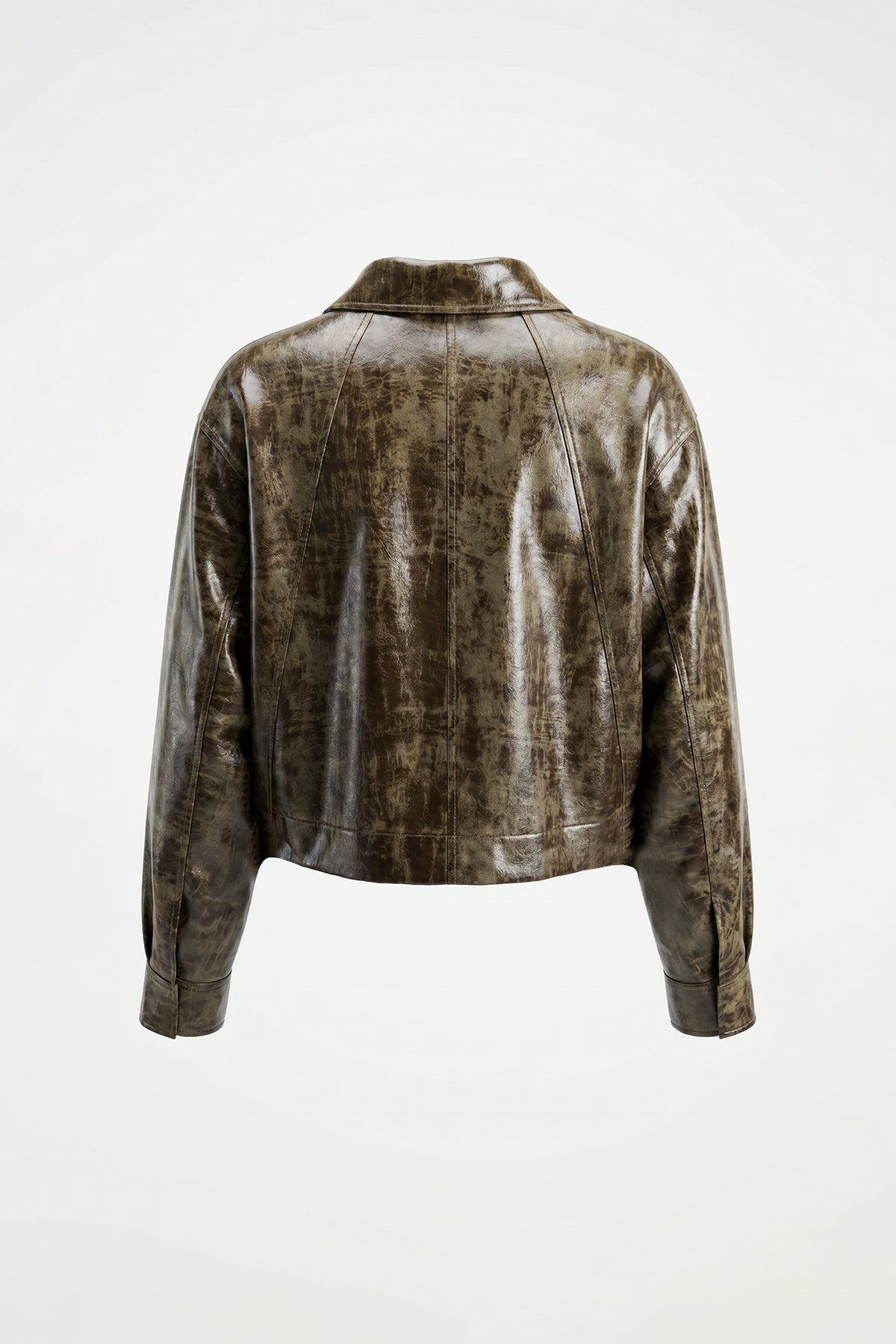 Reeve Faux-Leather Cropped Cape Blouse / Jacket Sahoco