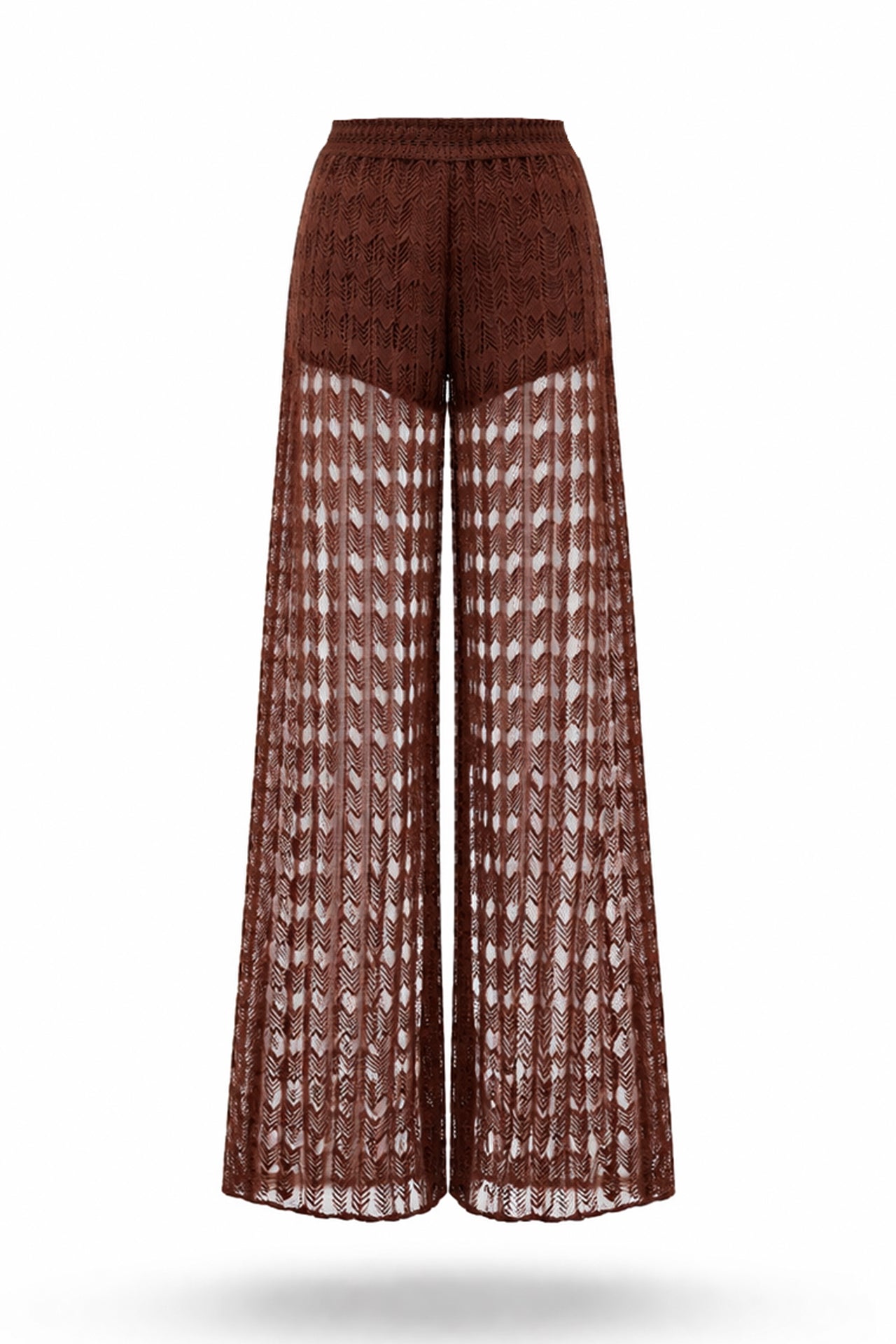 Lace Wide-Leg Trousers with Tonal Lining Sahoco
