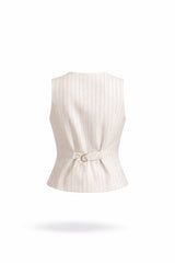 Pinstripe Tailored Waistcoat with Back Cinch Sahoco