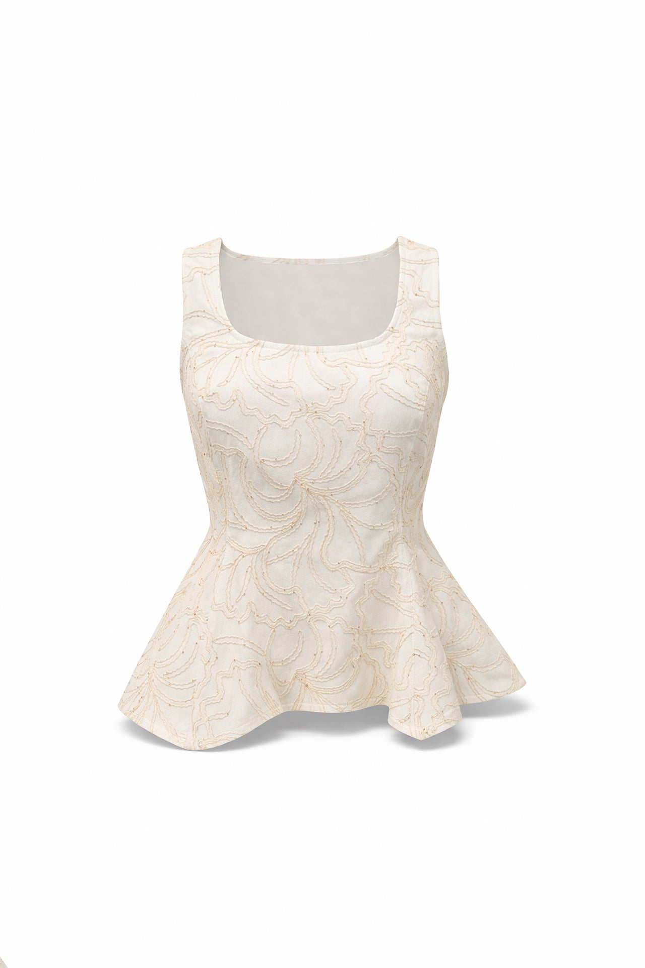 Asymmetric Sequin Embroidered Top Sahoco