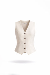 Pinstripe Tailored Waistcoat with Back Cinch Sahoco
