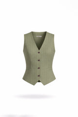 Pinstripe Tailored Waistcoat with Back Cinch Sahoco