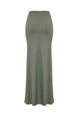 Draped Midi Skirt with Organic Hardware Sahoco