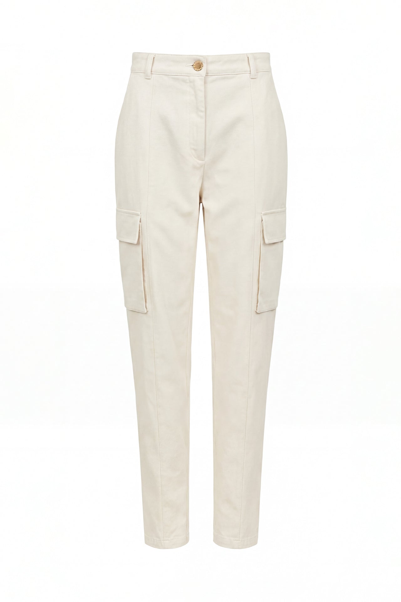 White Cargo Pants with Matching Belt Sahoco