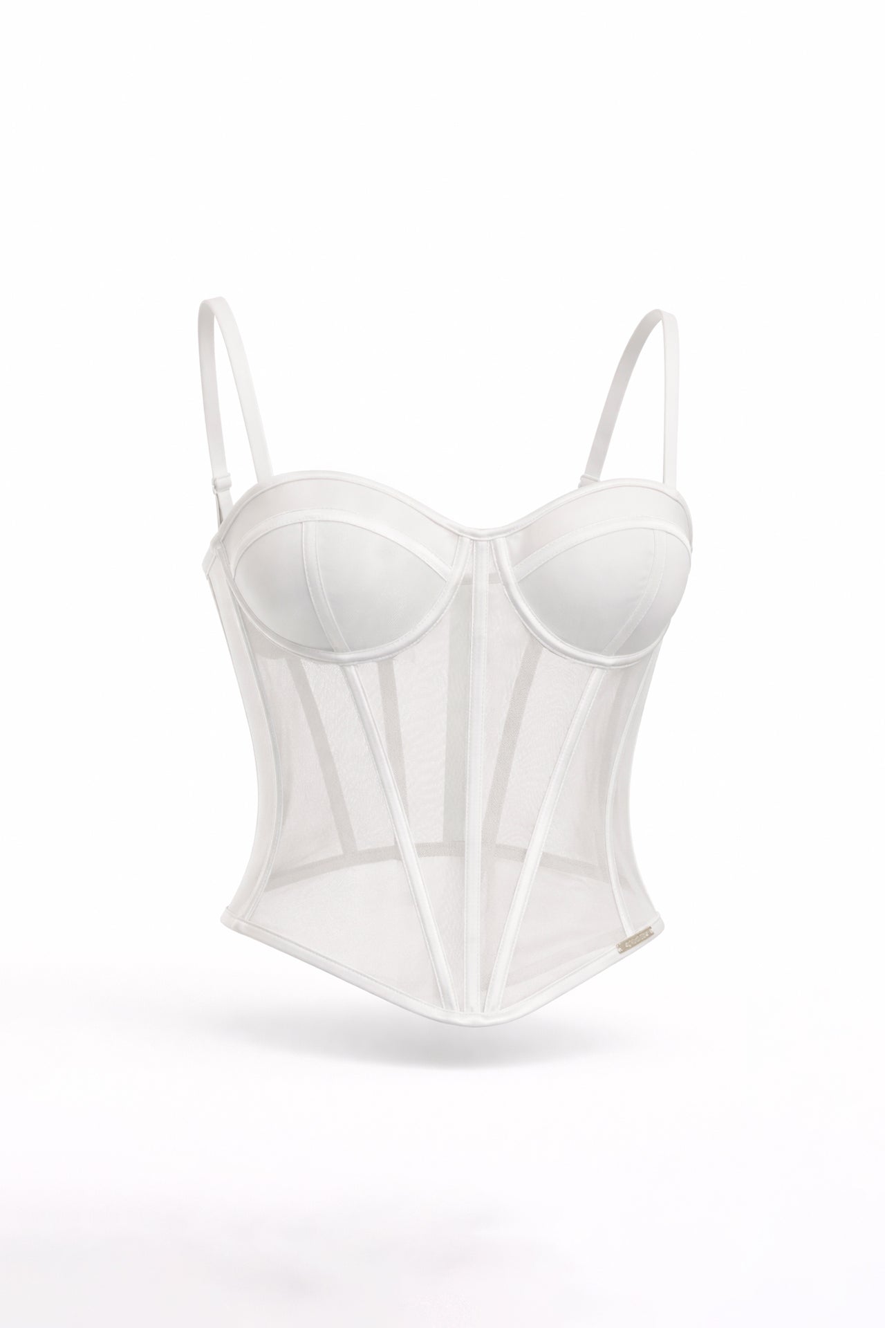 Corset de Tule Estruturado com Detalhes Contrastantes Sahoco