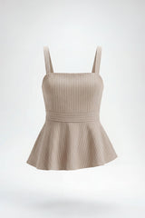 Blusa peplum risca de giz feita à medida Sahoco