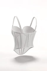 Corset de Tule Estruturado com Detalhes Contrastantes Sahoco