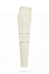 White Cargo Pants with Matching Belt Sahoco