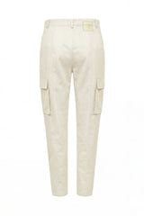 White Cargo Pants with Matching Belt Sahoco