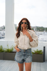 Azure Denim Shorts with Scarf Sahoco
