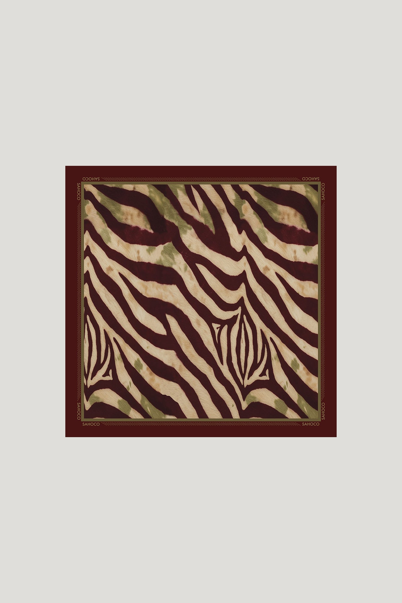 Striped Satin Printed Scarf Sahoco