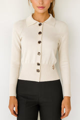 Fine Knit Cardigan with Decorative Buttons Sahoco