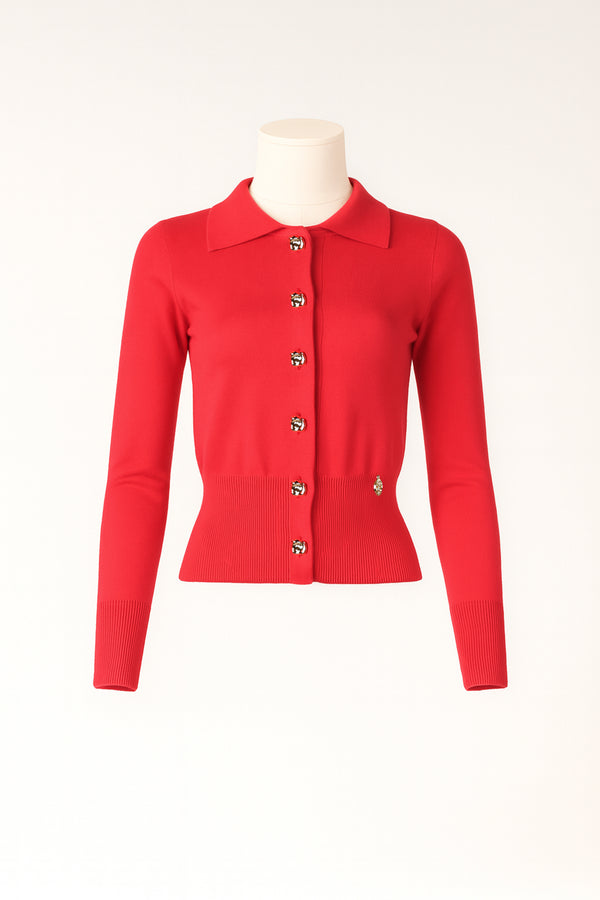 Fine Knit Cardigan with Decorative Buttons Sahoco