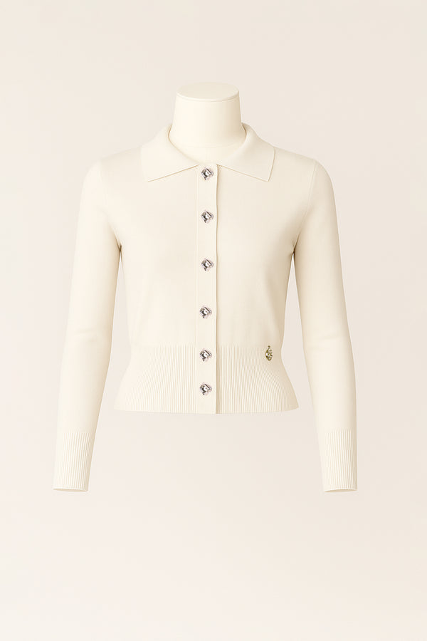 Fine Knit Cardigan with Decorative Buttons Sahoco