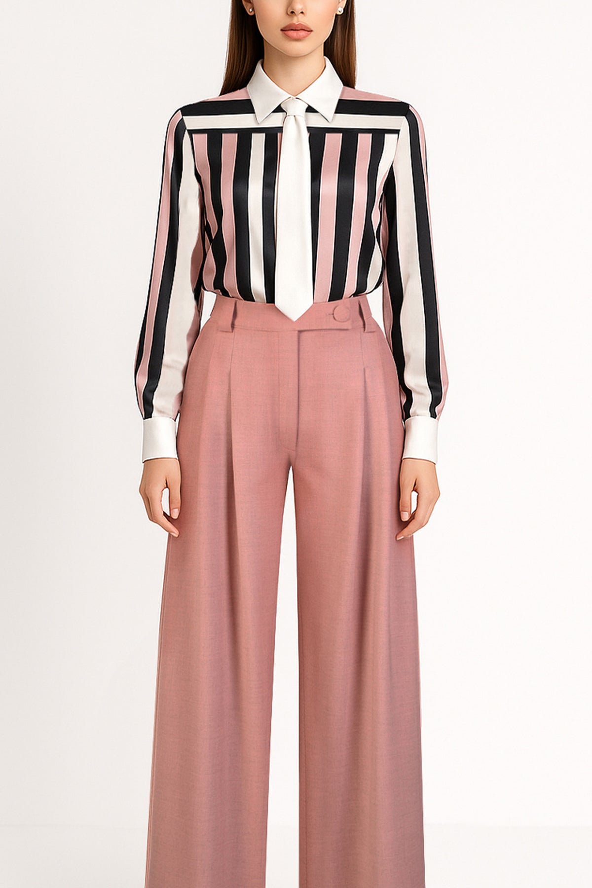 Conjunto de camisa e gravata às riscas Sahoco