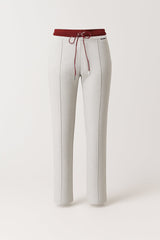 Light Grey Jogger Pants with Contrast Waistband Sahoco