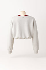 2in1 Light Grey Cropped V-Neck Sweatshirt Sahoco