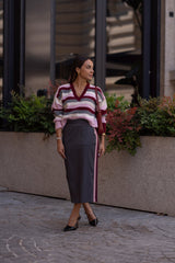 Cropped Striped Knit Sweater Sahoco