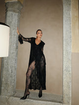 Sheer Lace Shirtdress with Ruffles Colcci
