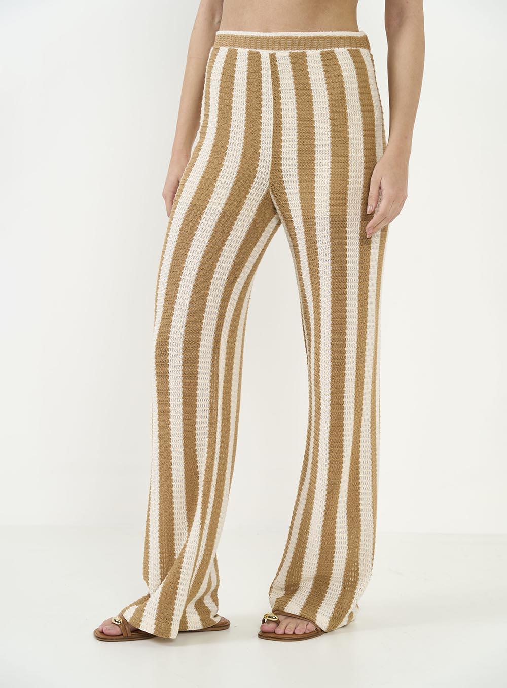 Joana Striped Wide-Leg Pants Colcci