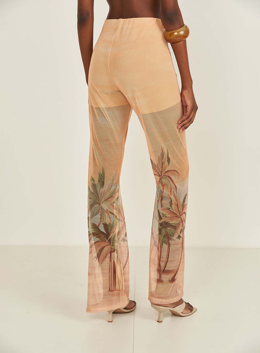 Printed Mesh Flare Pants Colcci
