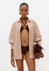 Camisa Colcci oversized às riscas
