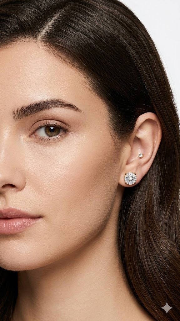 Delicate Solitaire Diamond Studs Jetlag