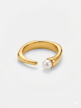 Open Band Round Pearl Ring Jetlag