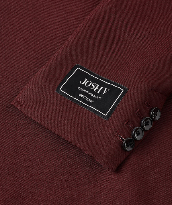 Athena Oversized Coat with Wool - Burgundy JOSH V