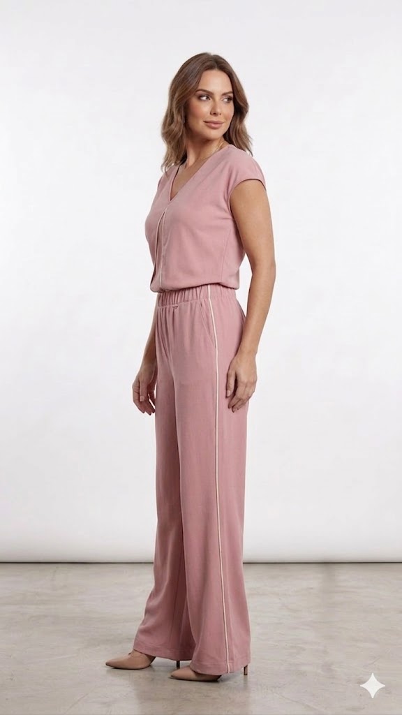 Fluid Wide-Leg Trousers with Elasticated Waist Quattro Venti