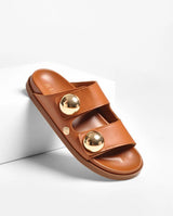 Camel Leather Sandals Ruika