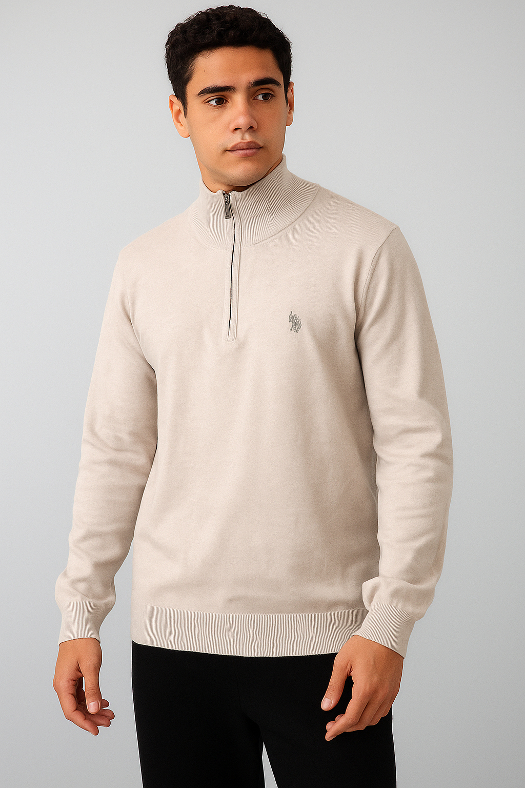 Men´s Blend Quarter Zip Sweater U.S. Polo Assm.
